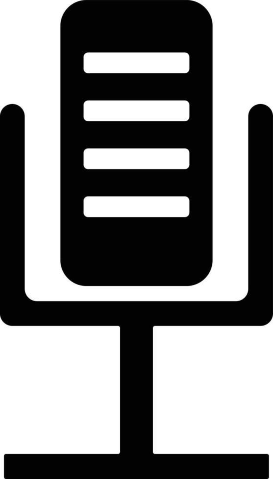 Black microphone icon. Simple vector. vector