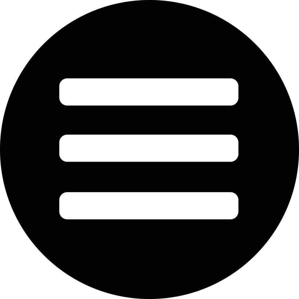 Round icon with black hamburger menu. Vector. vector
