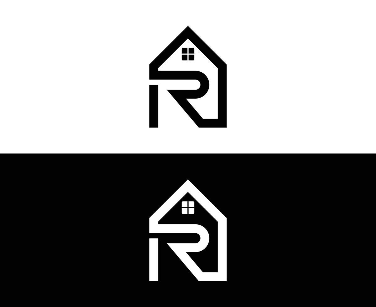 R and House Logo Design vector