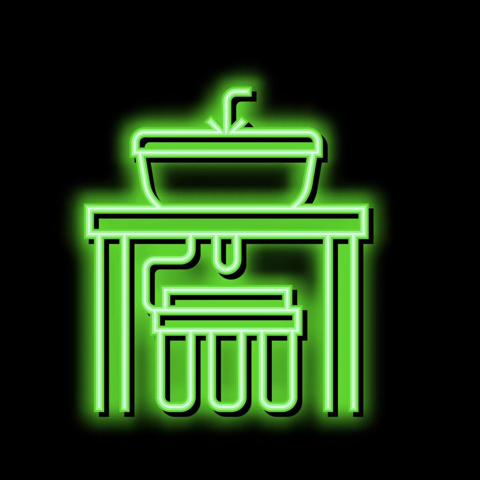 water filter under sink neon glow icon illustration vector