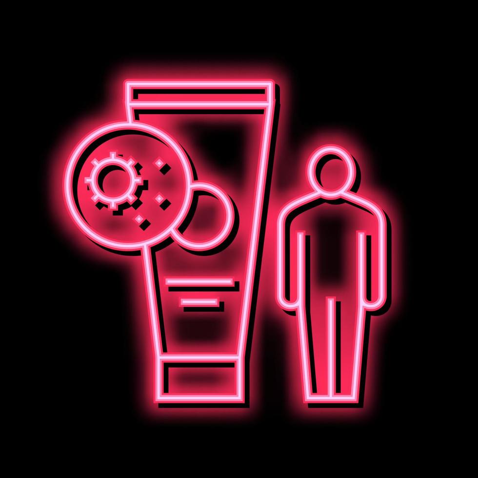 cream human protection neon glow icon illustration vector