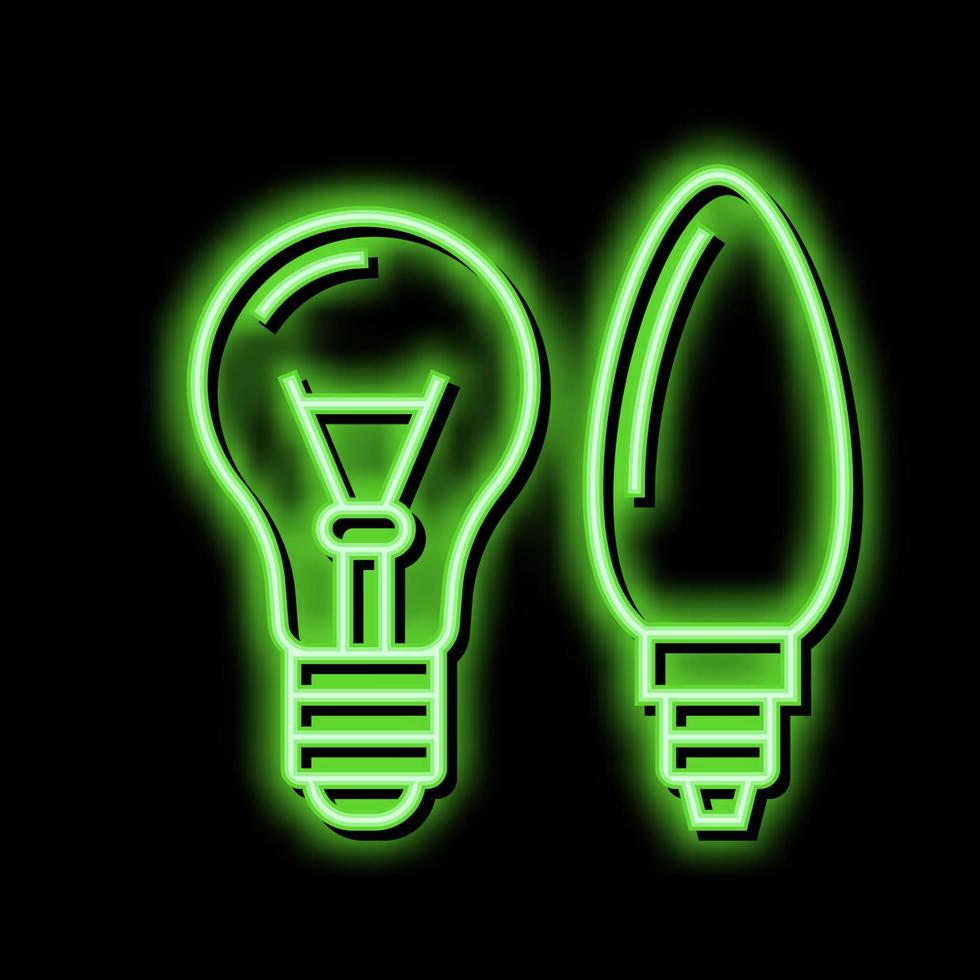 light bulb glass production neon glow icon illustration vector