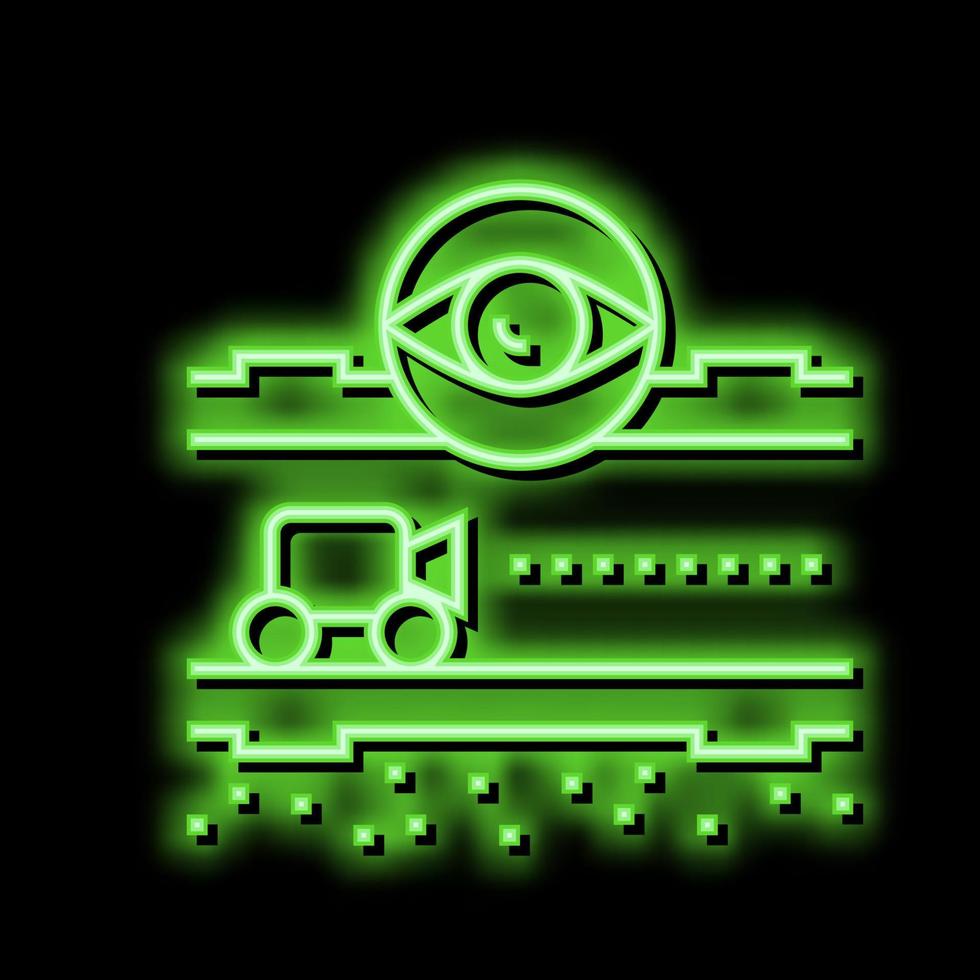 supervision and researching pipeline construction neon glow icon illustration vector