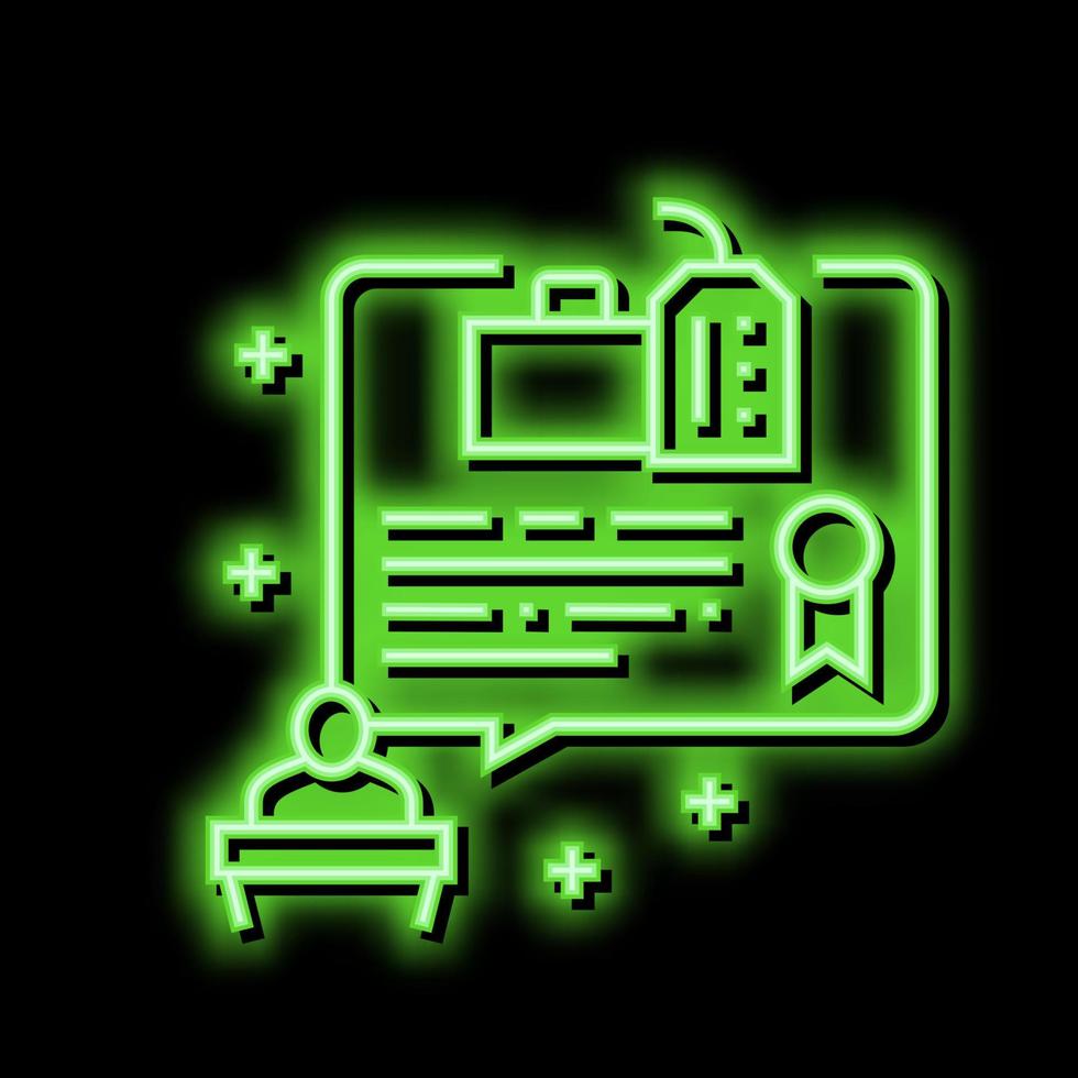 presentation webinar reputation management neon glow icon illustration vector