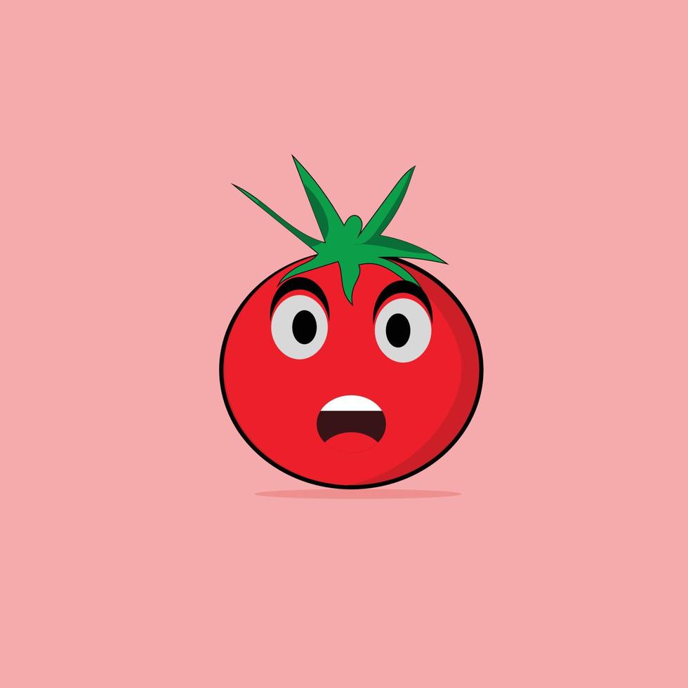 tomato  with scary face vector