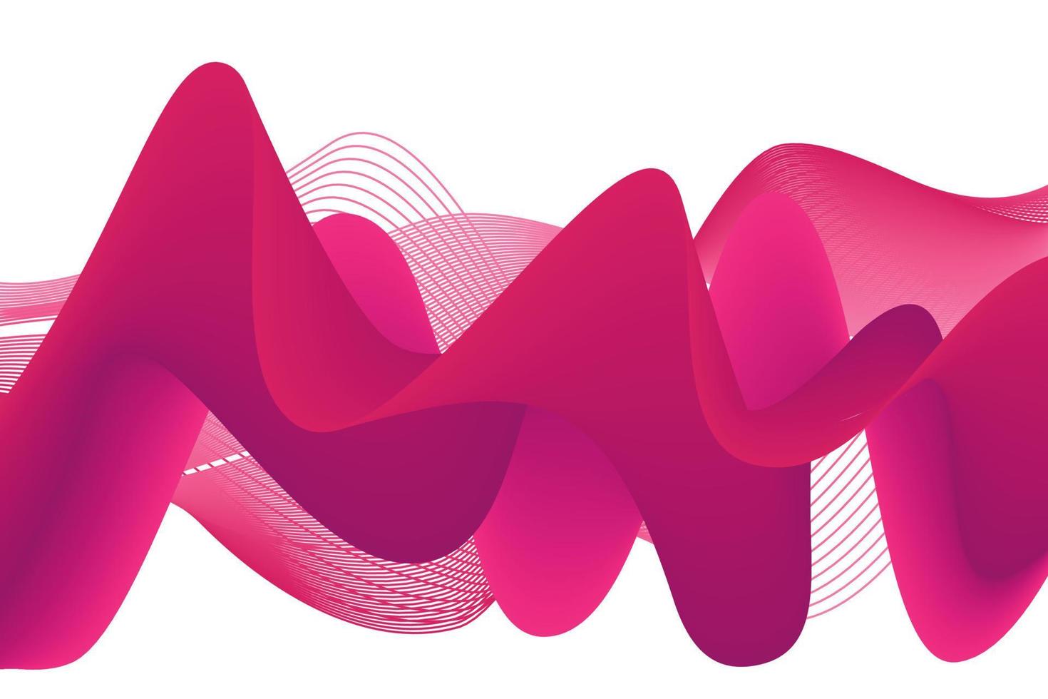 Abstract pink light lines on white background. abstract wave background for computer wallpaper and landing page. vector