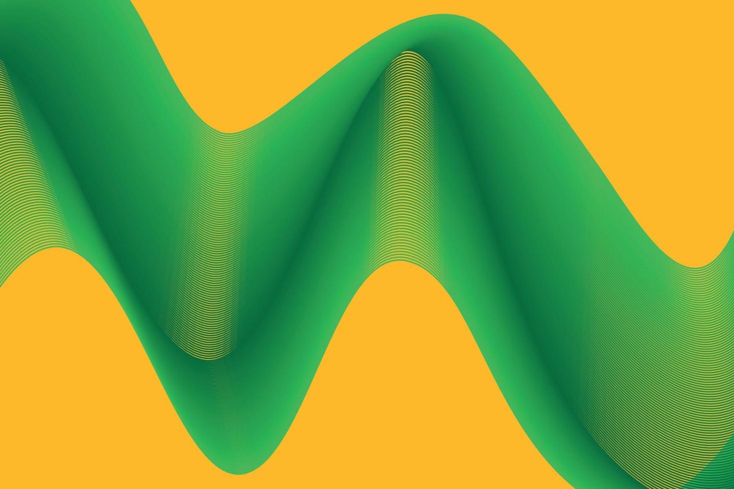 Abstract green wave on orange background. abstract wave background for computer wallpaper and landing page. vector