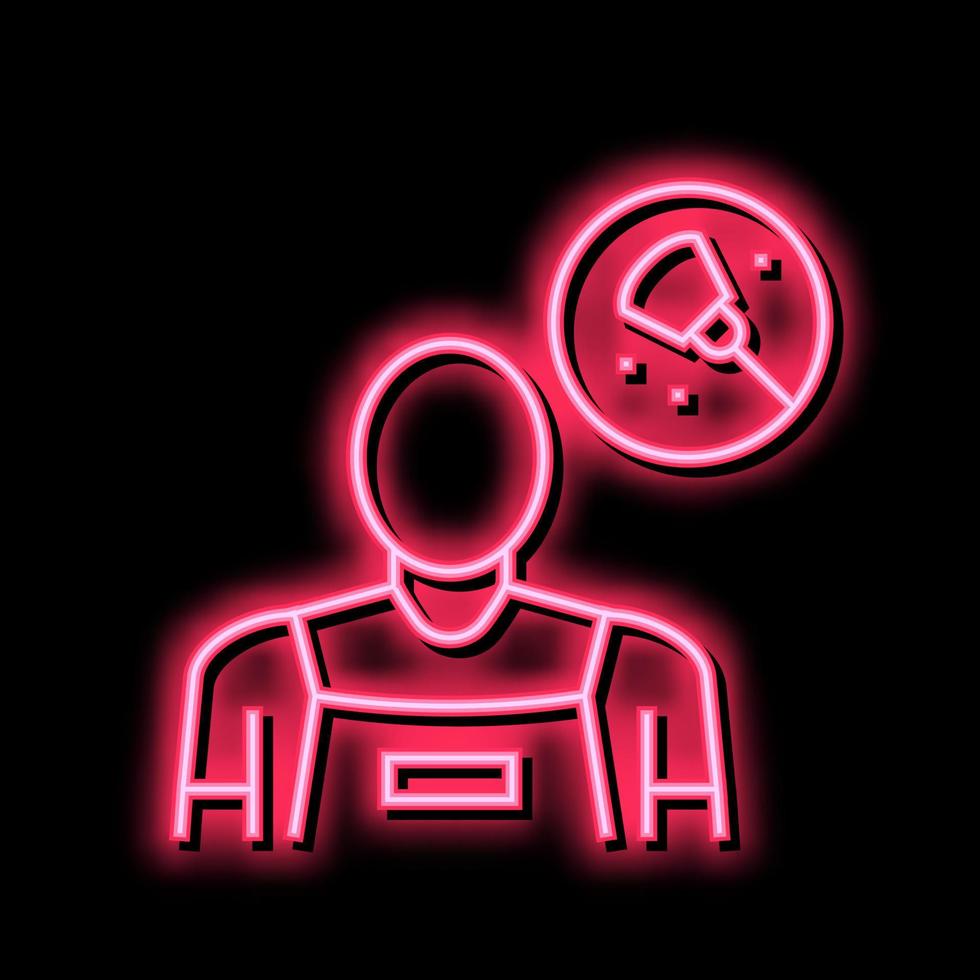 limpieza Servicio trabajador neón resplandor icono ilustración vector