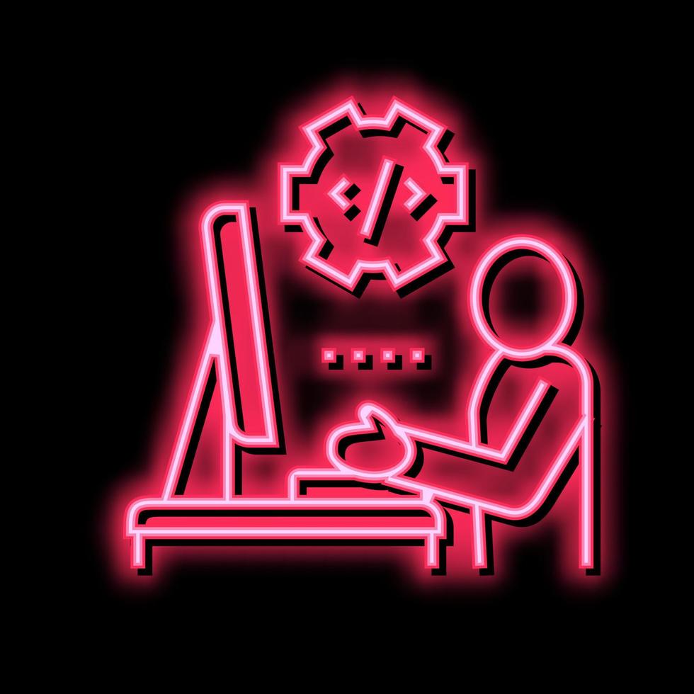 programmer coding and development neon glow icon illustration vector