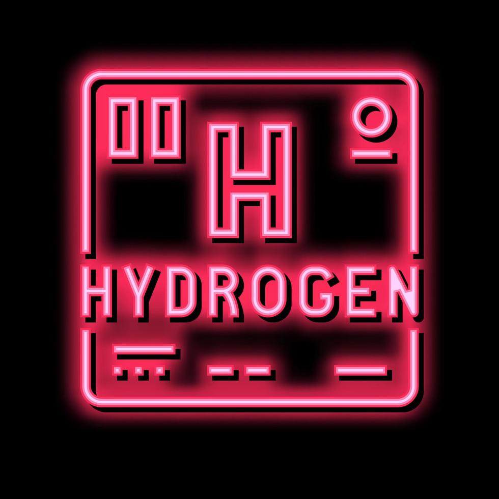 periodic table element hydrogen neon glow icon illustration vector