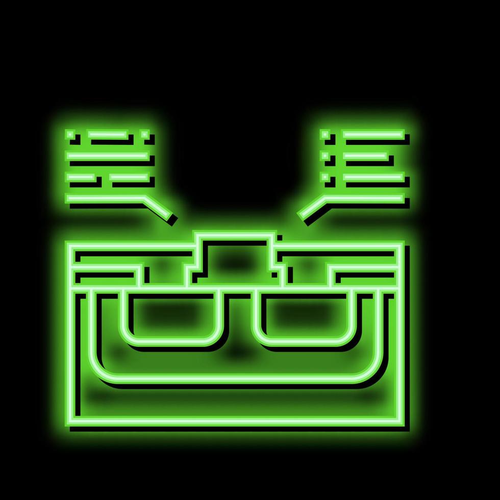 characteristics semiconductor neon glow icon illustration vector