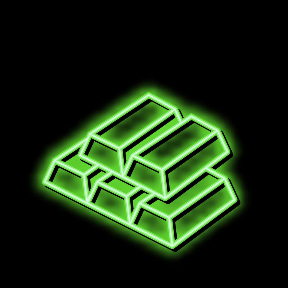 gold billot pile for winner in gamble game neon glow icon illustration vector