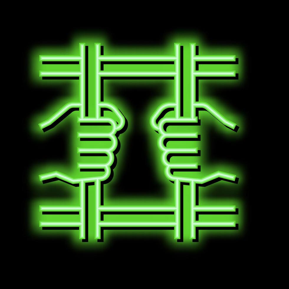 crime law neon glow icon illustration vector
