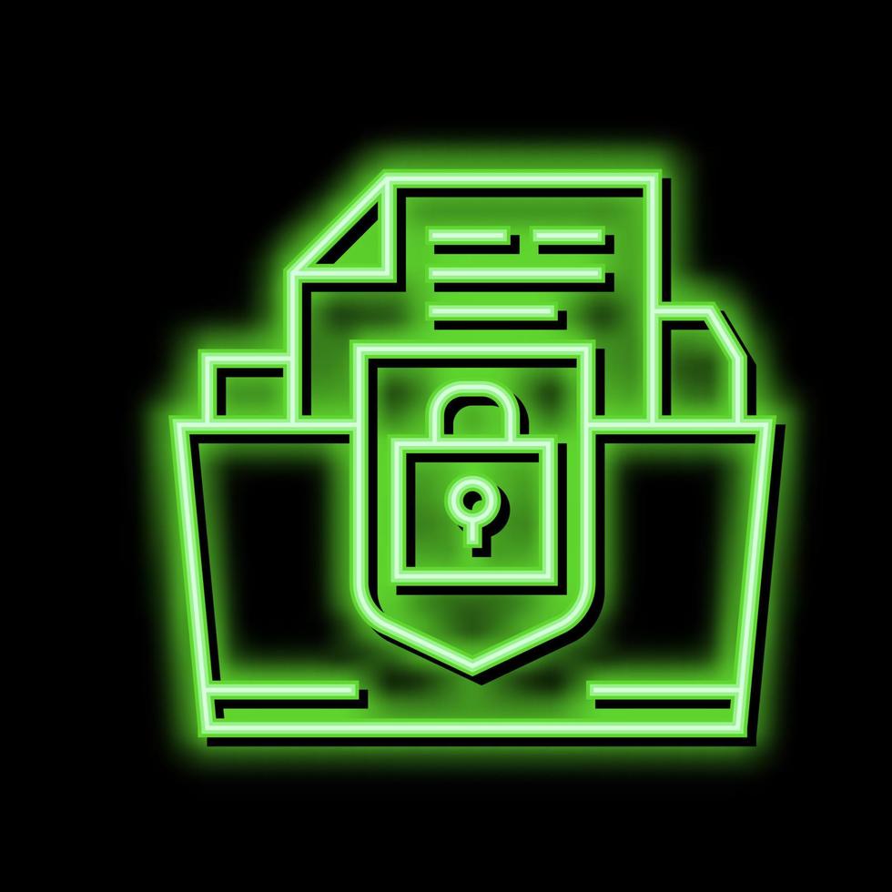 protection of intellectual property neon glow icon illustration vector
