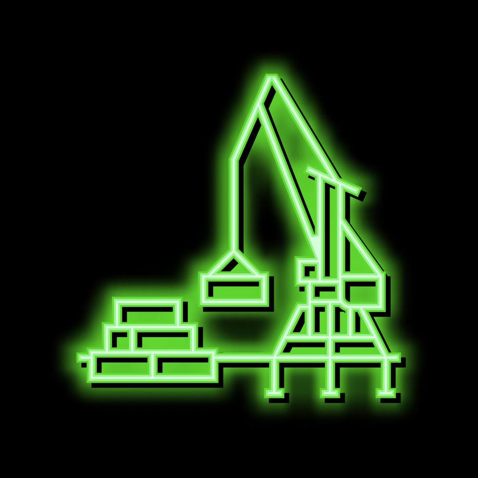 container loader port equipment neon glow icon illustration vector