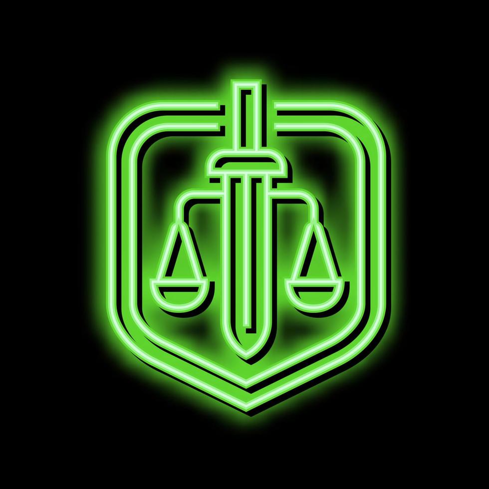 justice law neon glow icon illustration vector