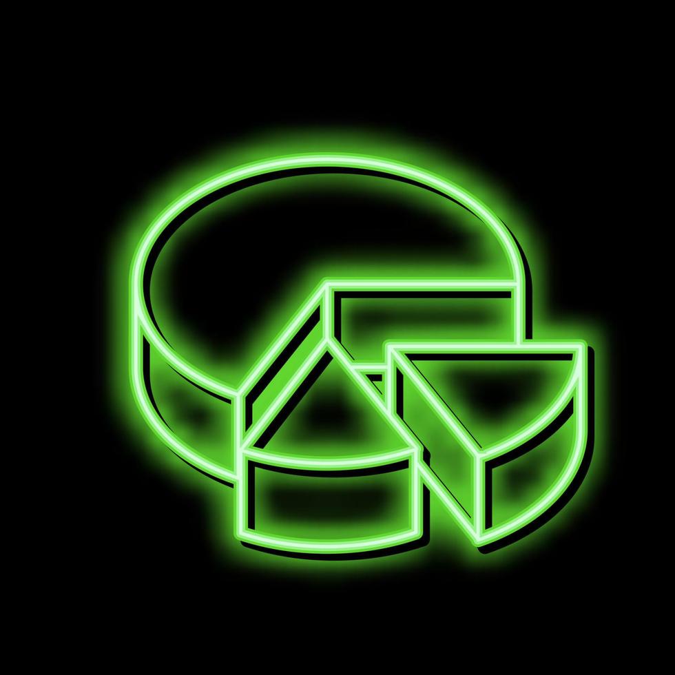 cooked cheese food dairy product neon glow icon illustration vector