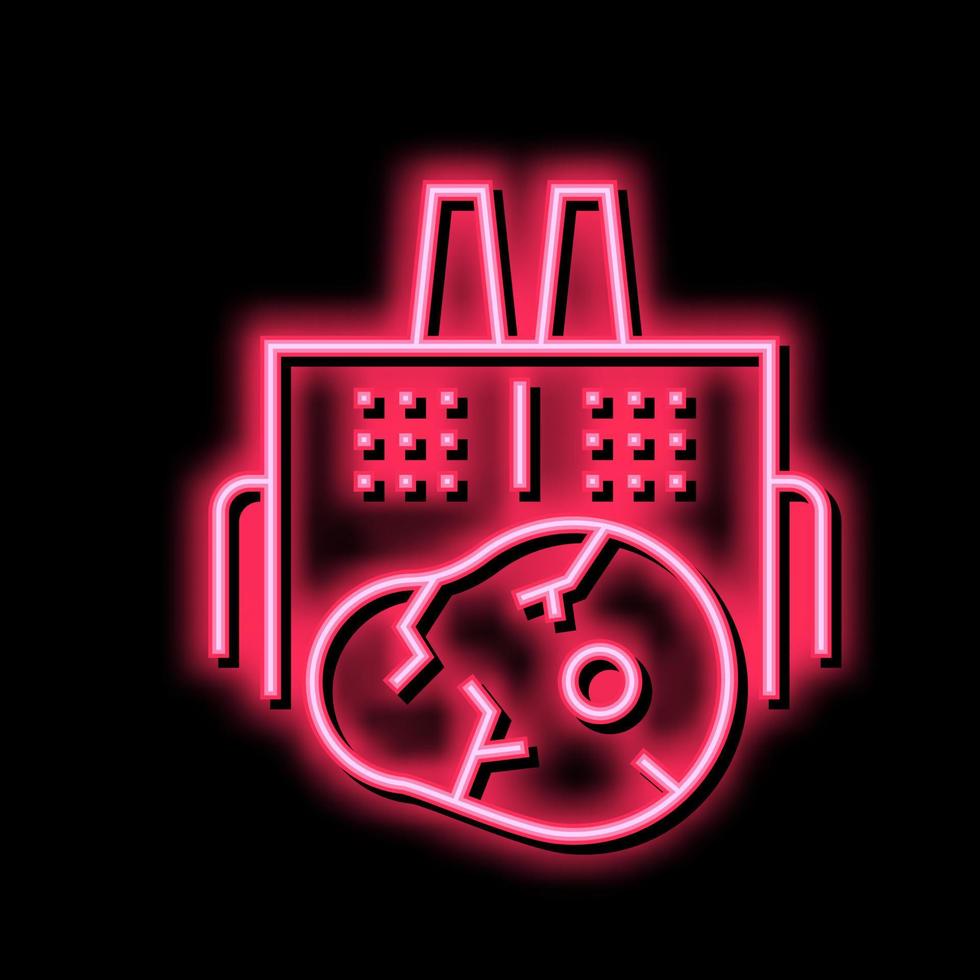 meat factory building neon glow icon illustration vector