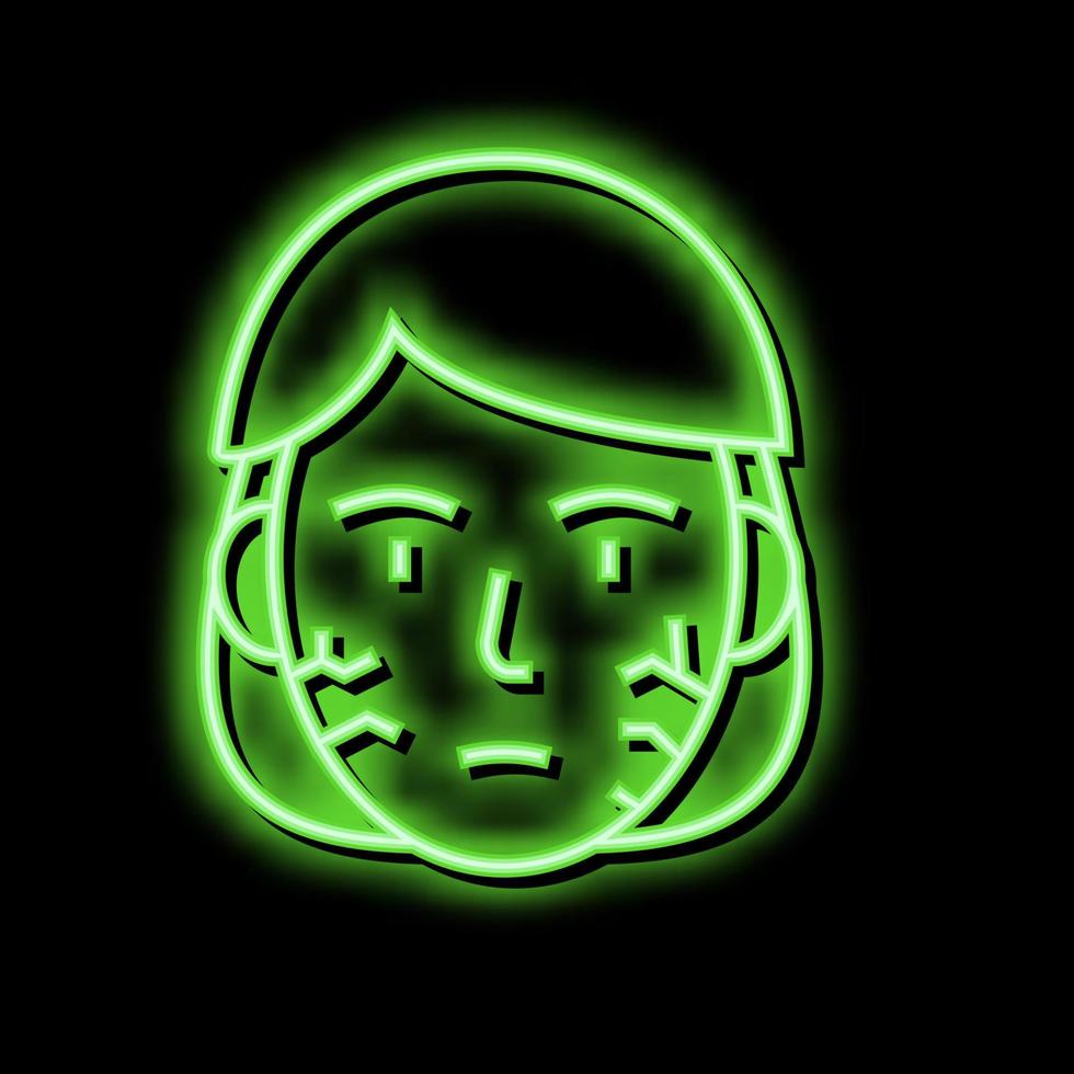 face dry skin neon glow icon illustration vector