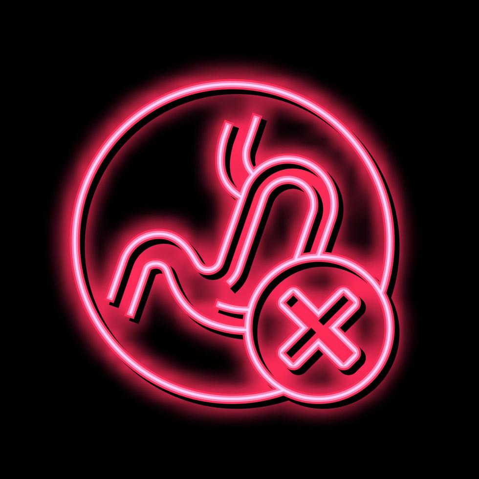 food indigestion stomach problem neon glow icon illustration vector