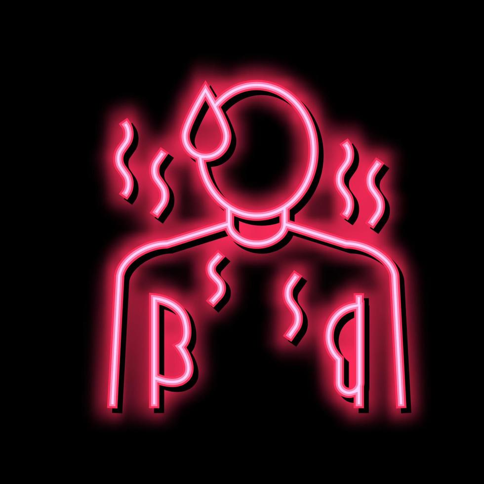 sweat perspiration human neon glow icon illustration vector