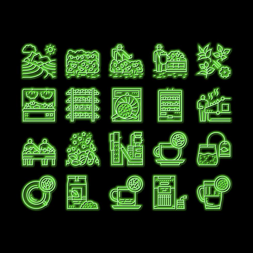Tea Drink Production neon glow icon illustration vector