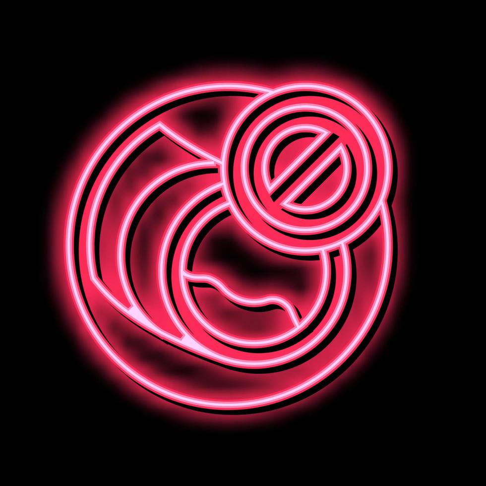 blockage of blood vessels neon glow icon illustration vector