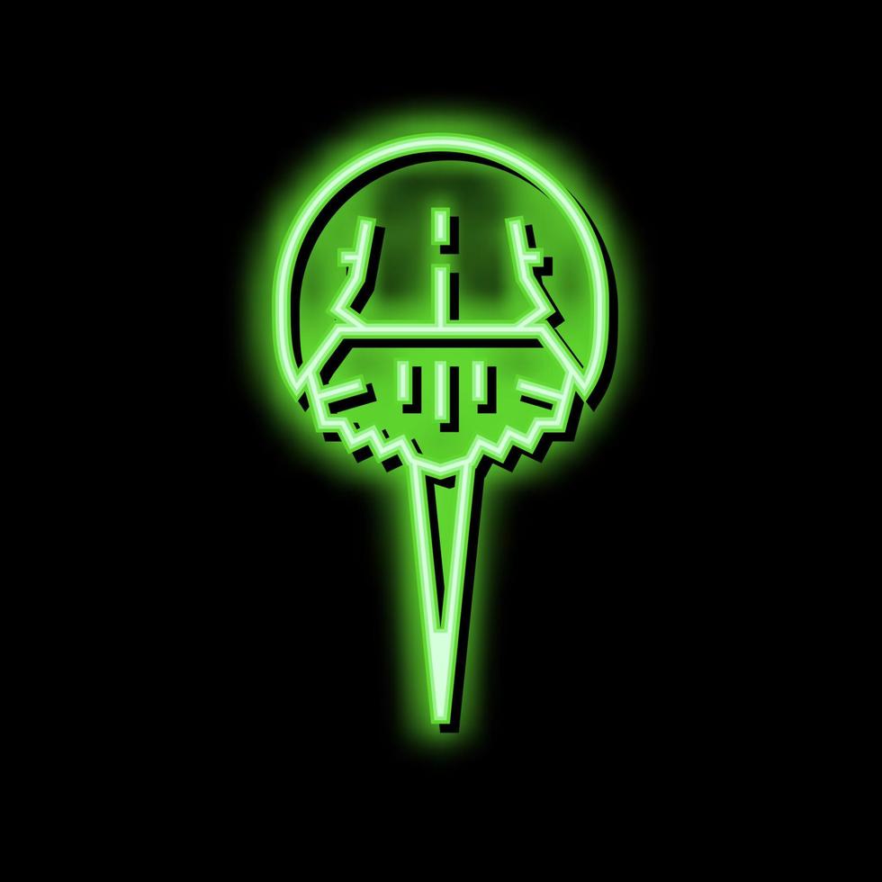 arthropod horseshoe crab ocean neon glow icon illustration vector