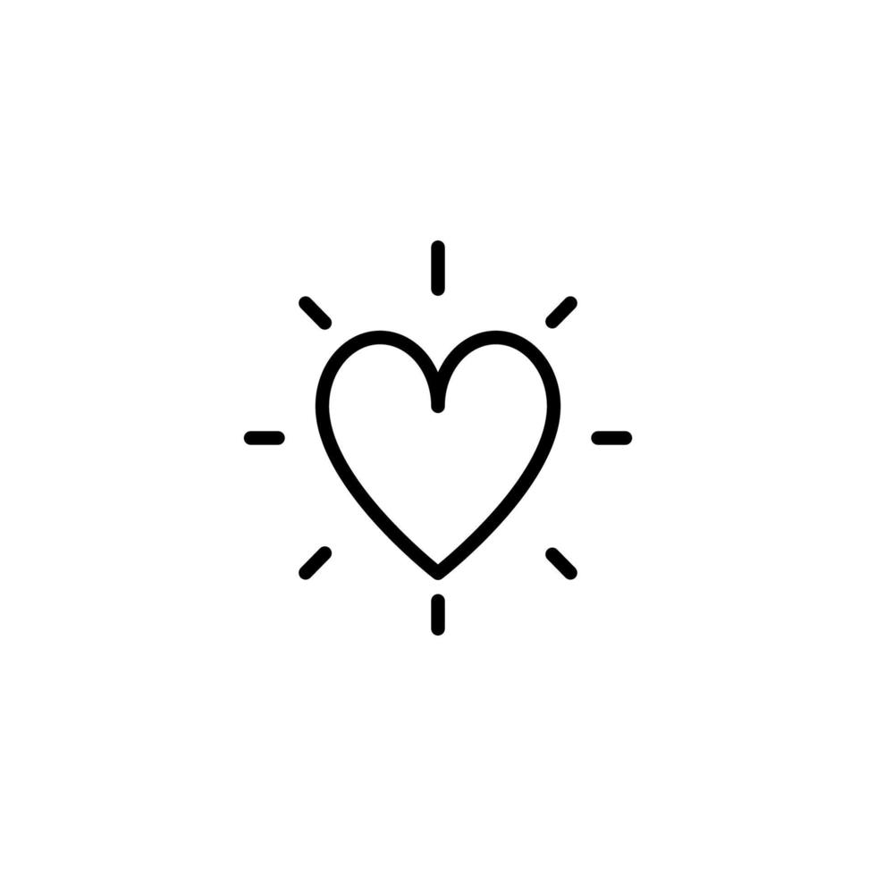 corazón icono con contorno estilo vector