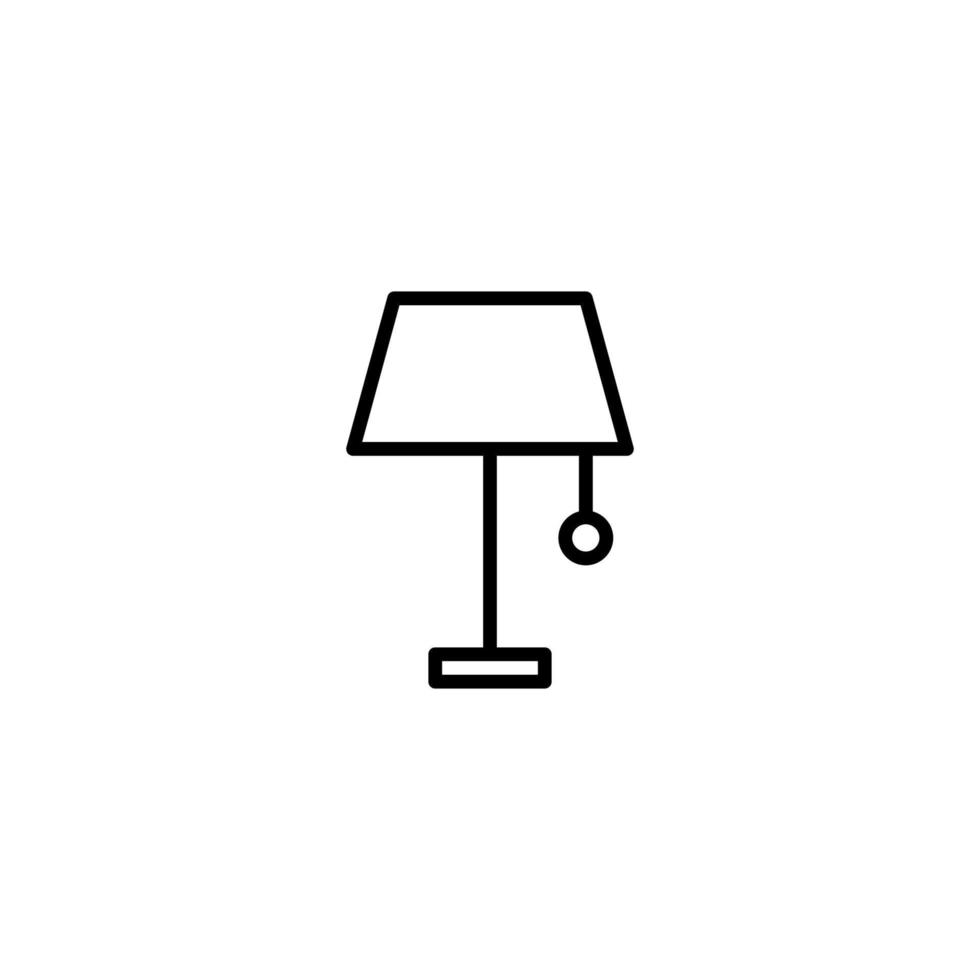 Lamp icon with outline style vector