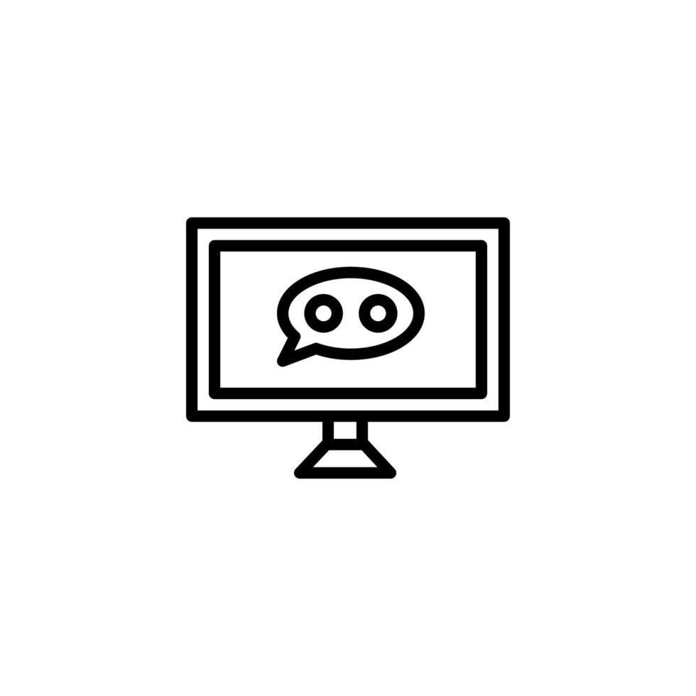 Chat icon with outline style vector