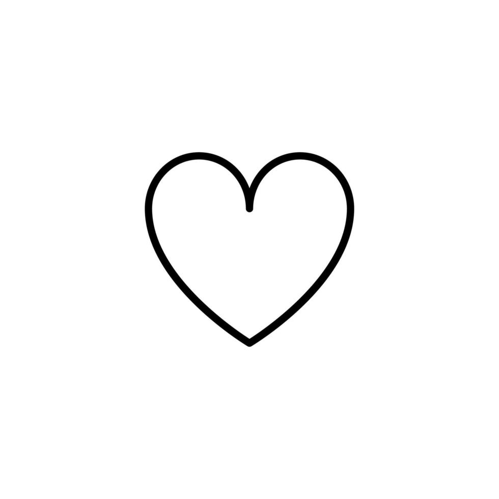 Heart icon with outline style vector