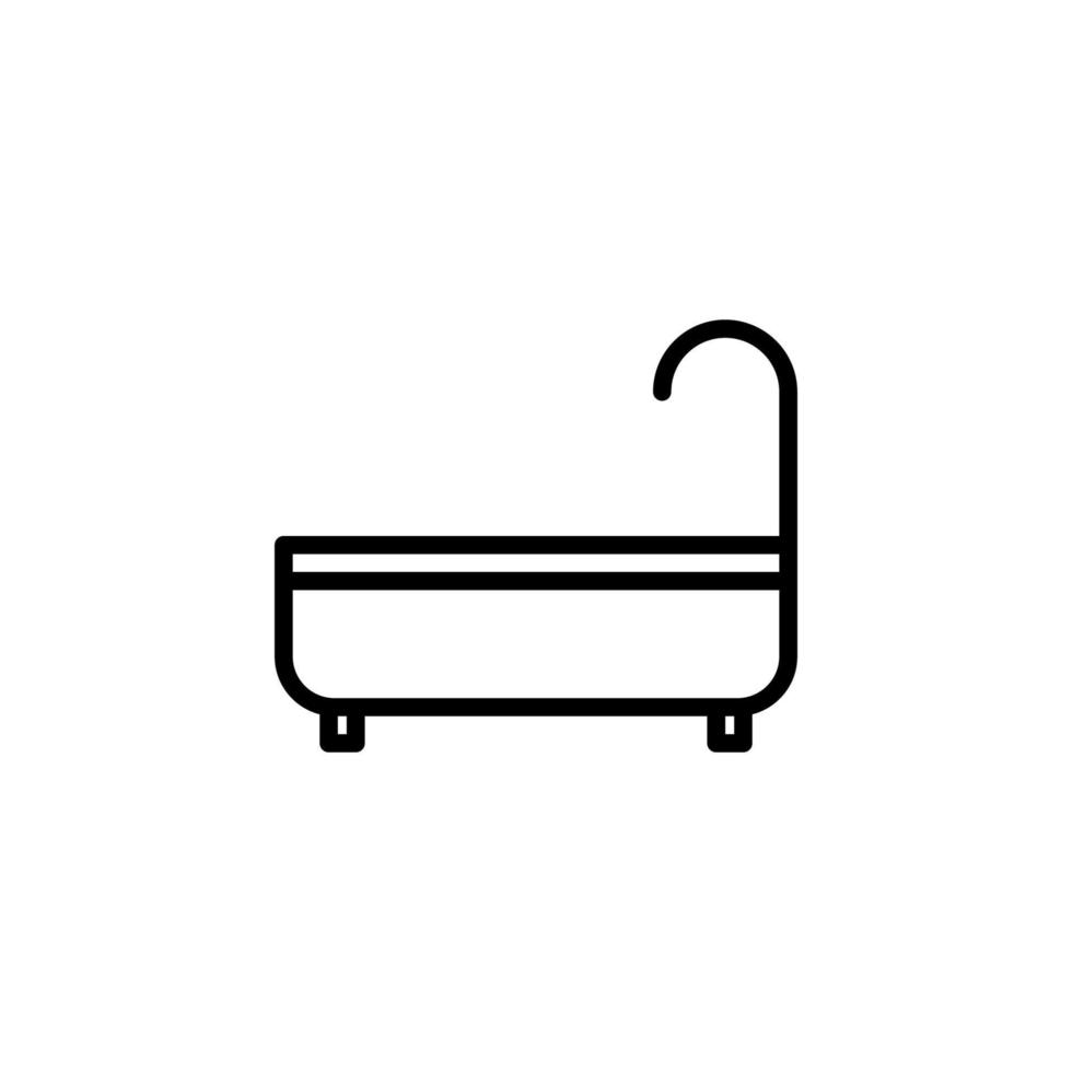 Bathtub icon with outline style vector