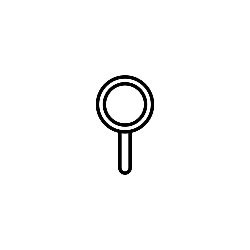 Magnifier icon with outline style vector