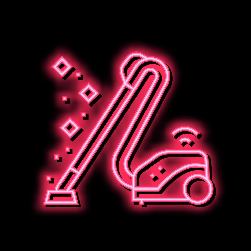 vacuum cleaner neon glow icon illustration vector