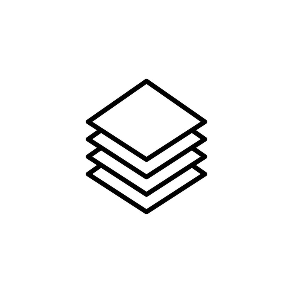 Layer icon with outline style vector