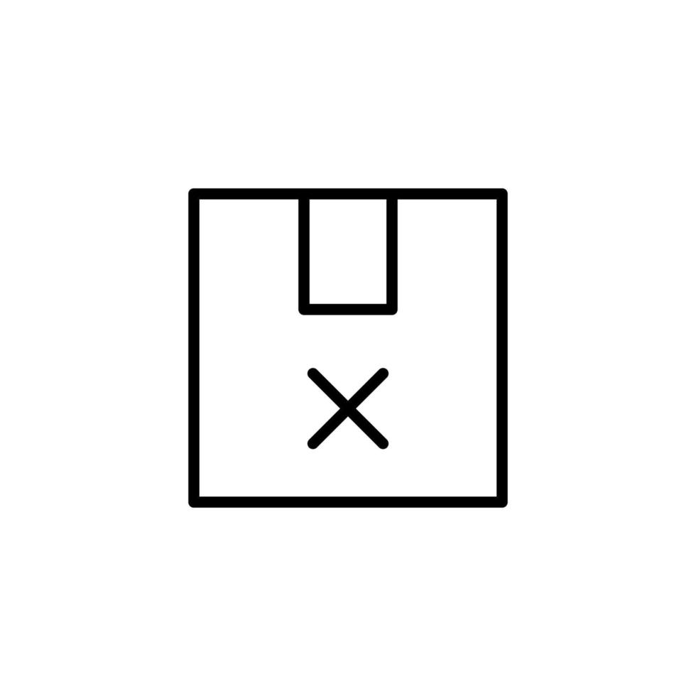 Box icon with outline style vector