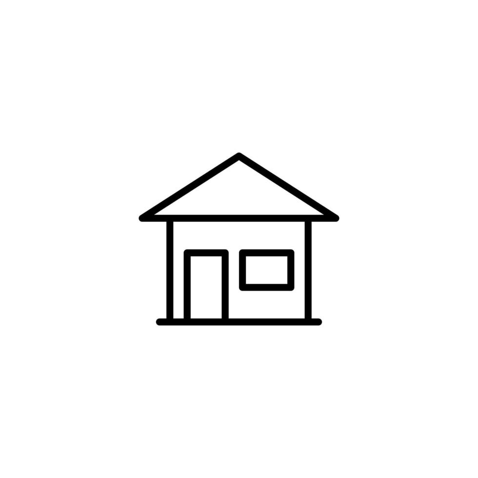 Building icon with outline style vector