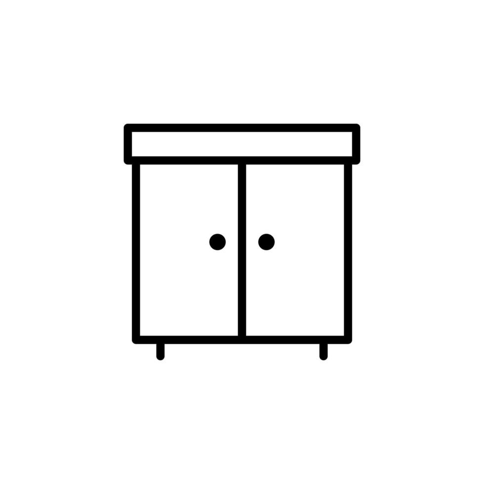 Cupboard icon with outline style vector