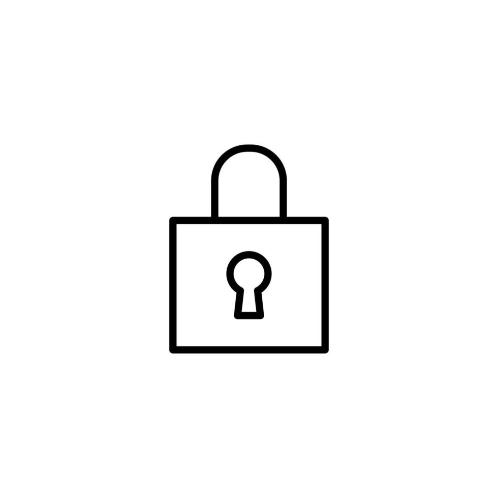 Padlock icon with outline style vector