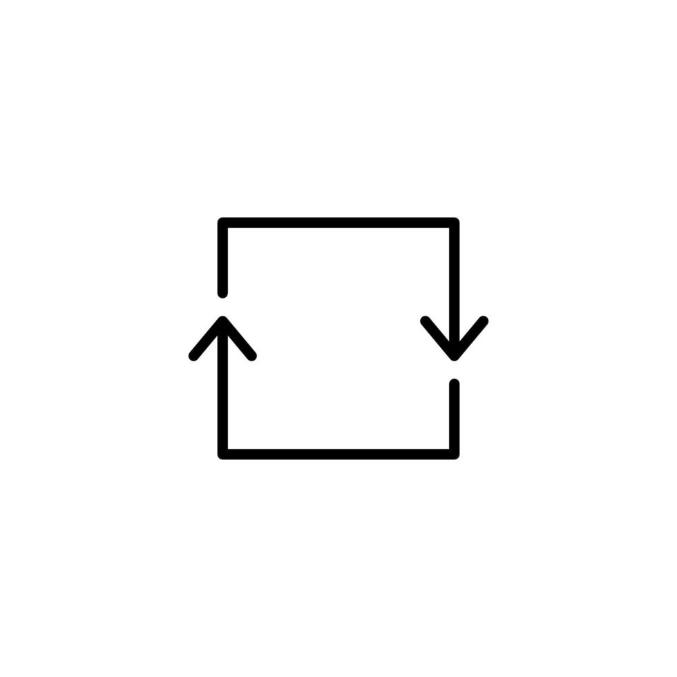 Repeat icon with outline style vector