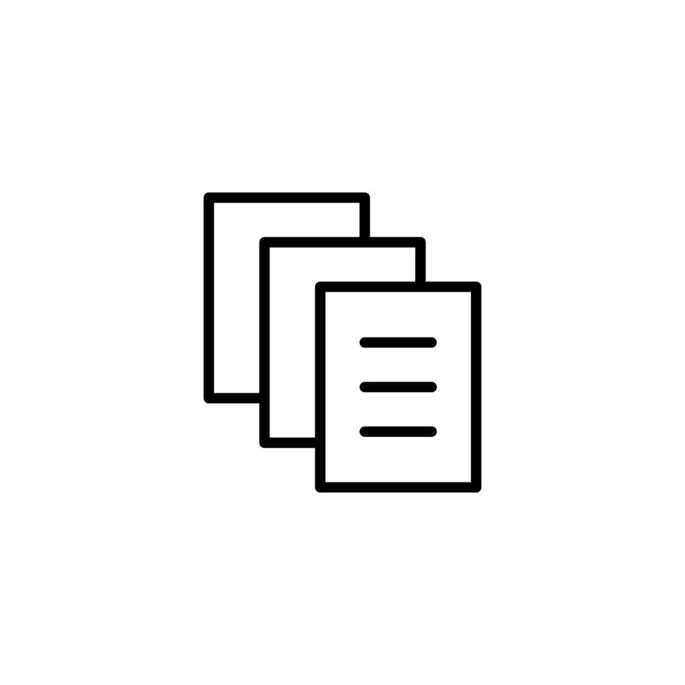 Paper icon with outline style vector