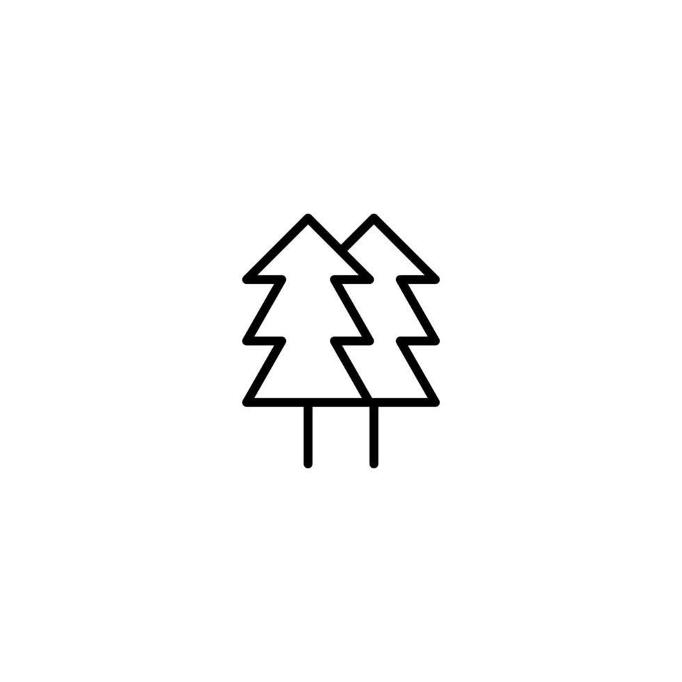 Tree icon with outline style vector