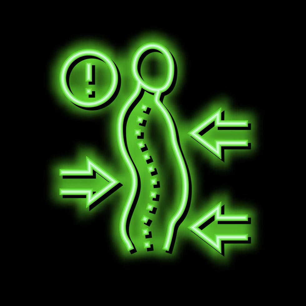 scoliosis disease neon glow icon illustration vector