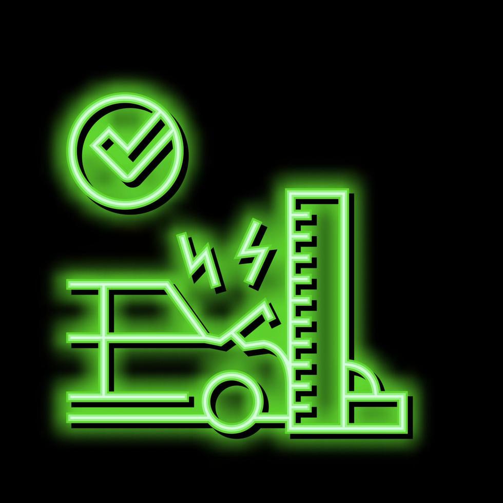 crash test car neon glow icon illustration vector