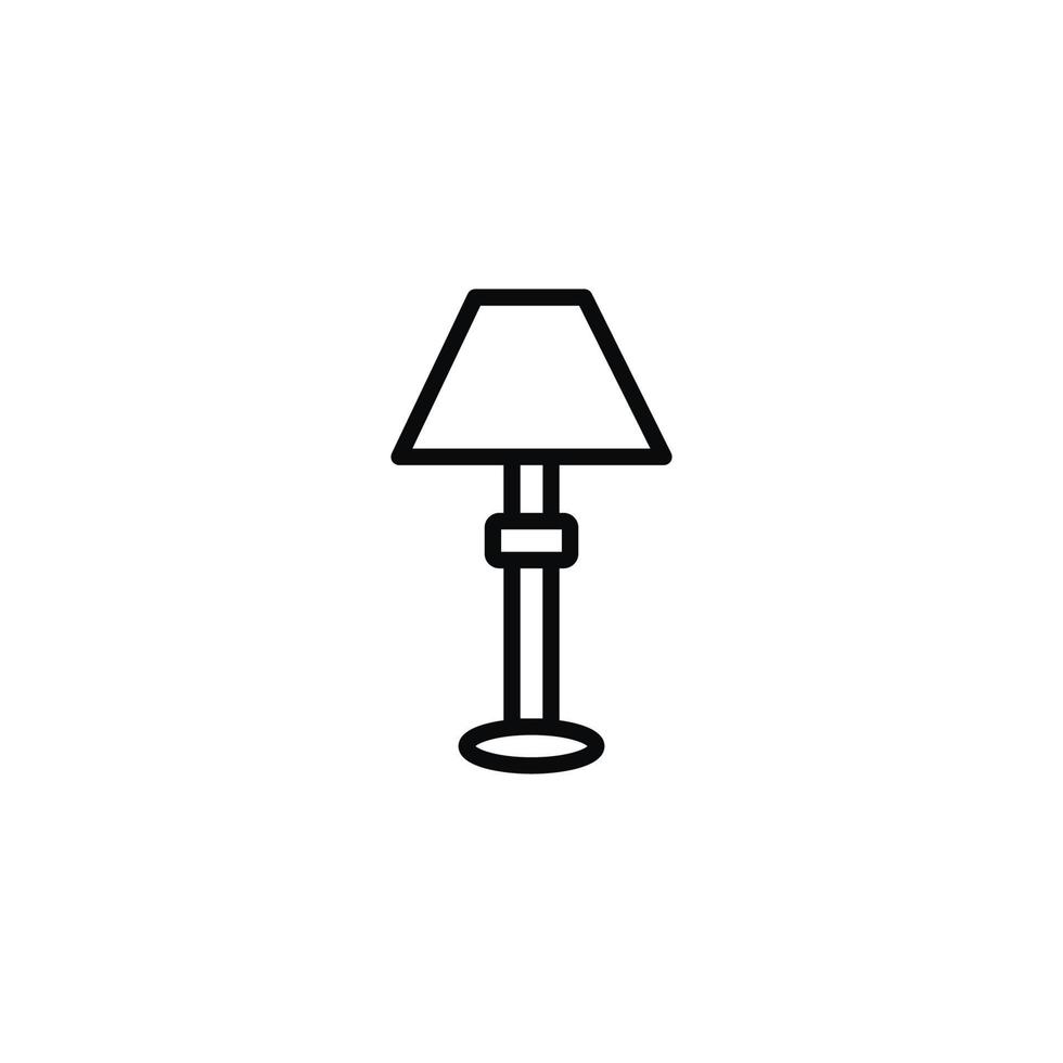 lámpara icono con contorno estilo vector