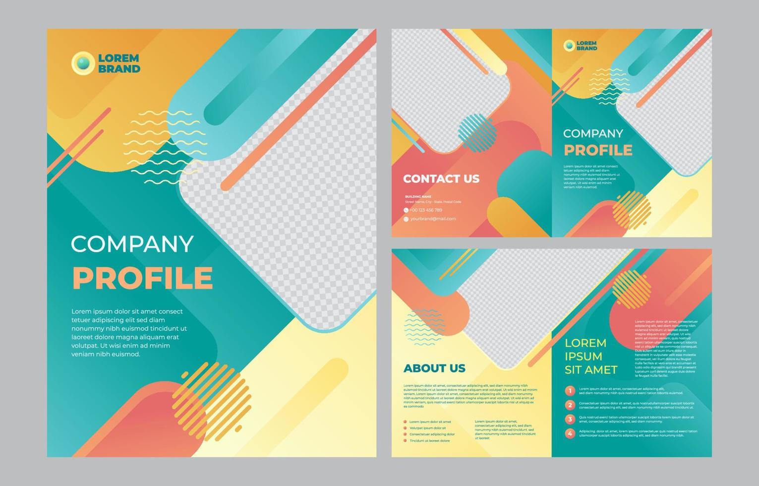 Modern Colorful Company Profile Template vector