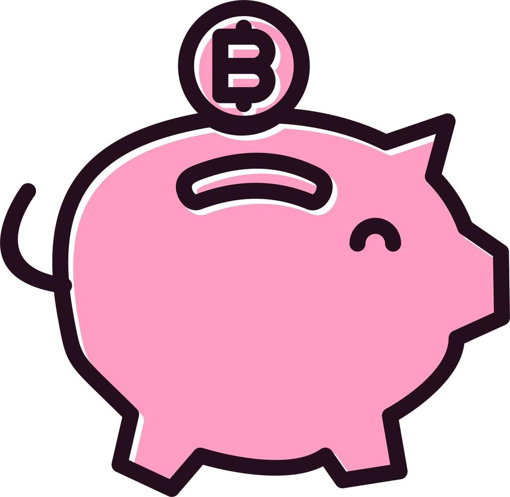 Bitcoin Piggy Bank Vector Icon