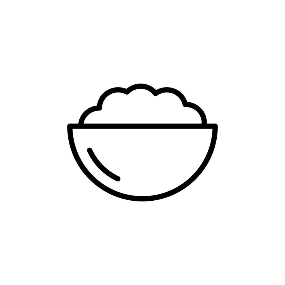 arroz icono con contorno estilo vector