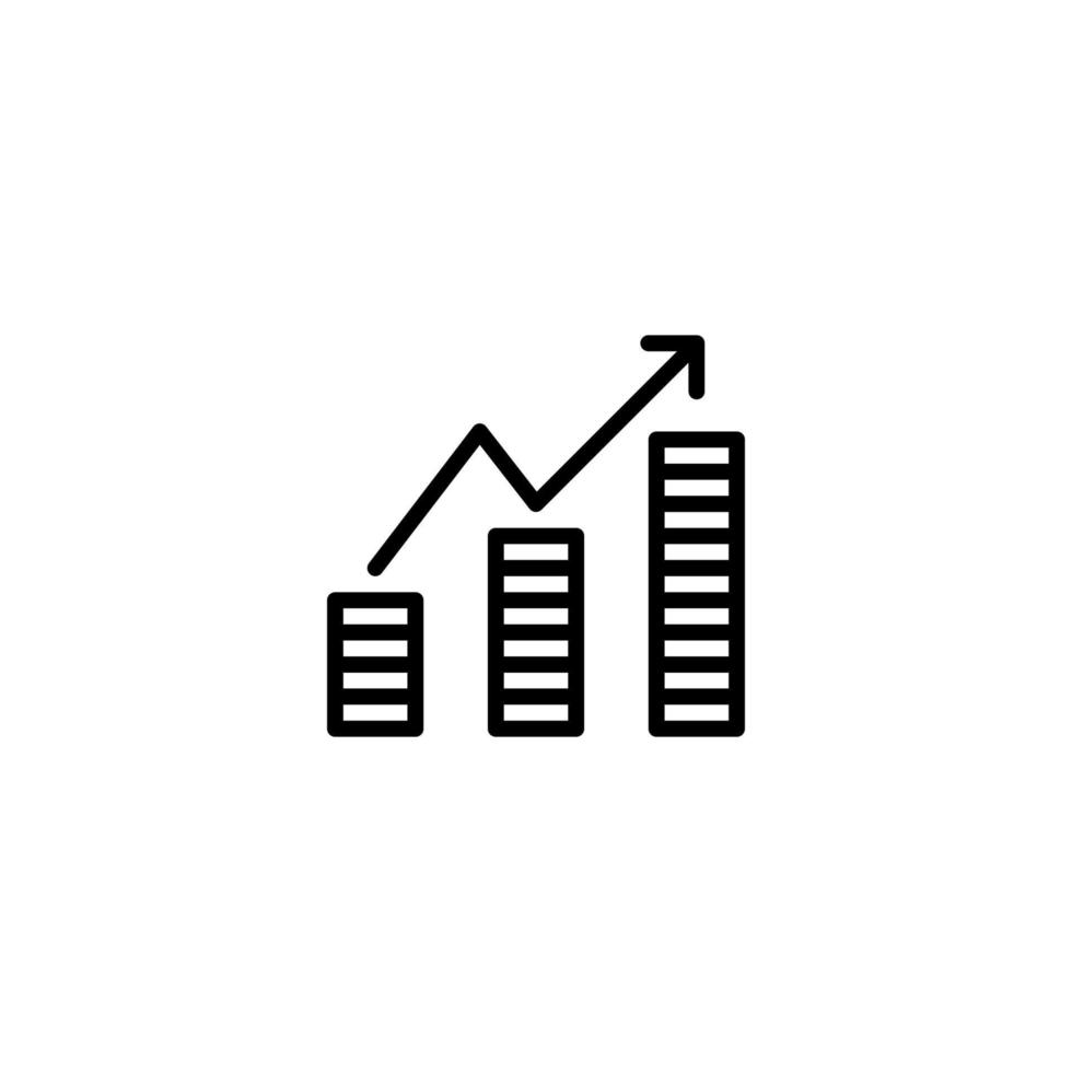 Financial chart icon with outline style vector